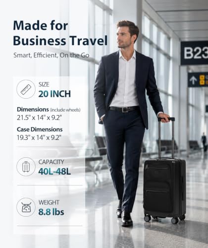 EMPSIGN Top Opening Expandable Suitcase