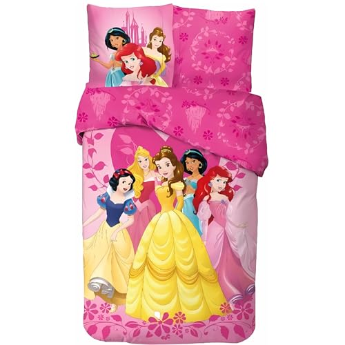 arlis Parure de Lit Princesse, Housse de Couette Réversible 140x200 cm, Taie d'oreiller 63x63 cm, 100% Coton (Parure de lit Princesse, 140 X 200 Cm)