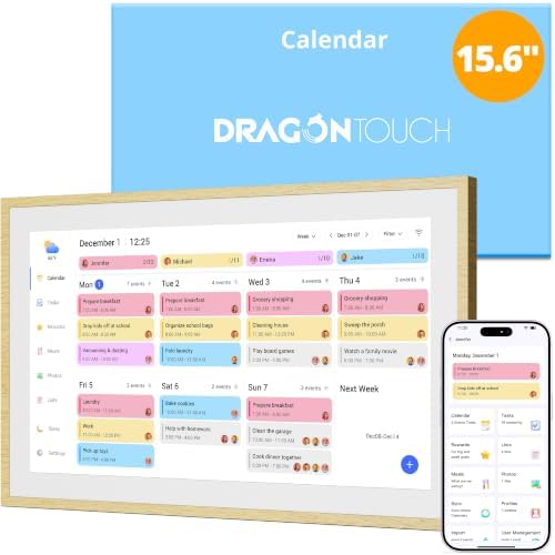 Dragon Touch 15.6" Digital Calendar for 2026, 1080P Full HD Inter...