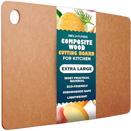 Comparison: Best Cutting Board Youtube 11 Dishwasher Safe Cutting Boards for Kitchen - Extra Large Composite Wood Cutting Boards - Thin, BPA Free & Eco-Friendly Chopping Board (18 x 12 Inch, Natural)