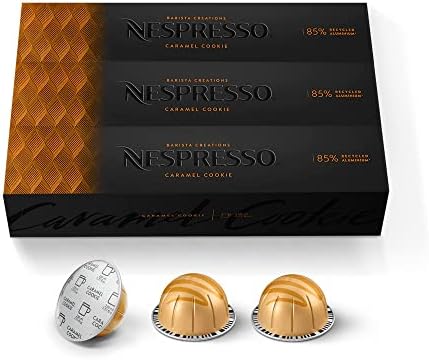 Nespresso Capsules VertuoLine, Caramel Cookie, Mild Roast Coffee, 30 Count Coffee Pods, Brews 7.77 Ounce (VERTUOLINE ONLY)