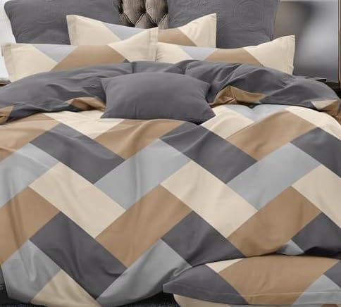 Image of 1 Reversible Comforter Super King Size 108 x 108 Both Side Same Print 1 Bedsheet King Size 108 * 108 inches and 2 Pillow Cover 4 Pieces Bedding Set | AC Quilt | AC Dohar (Design-6)