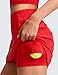 CRZ YOGA High Waisted Dolphin Golf Skirts for Women - Mini Lined A Line Tennis Casual Skort with Side Pockets Deep Red Medium
