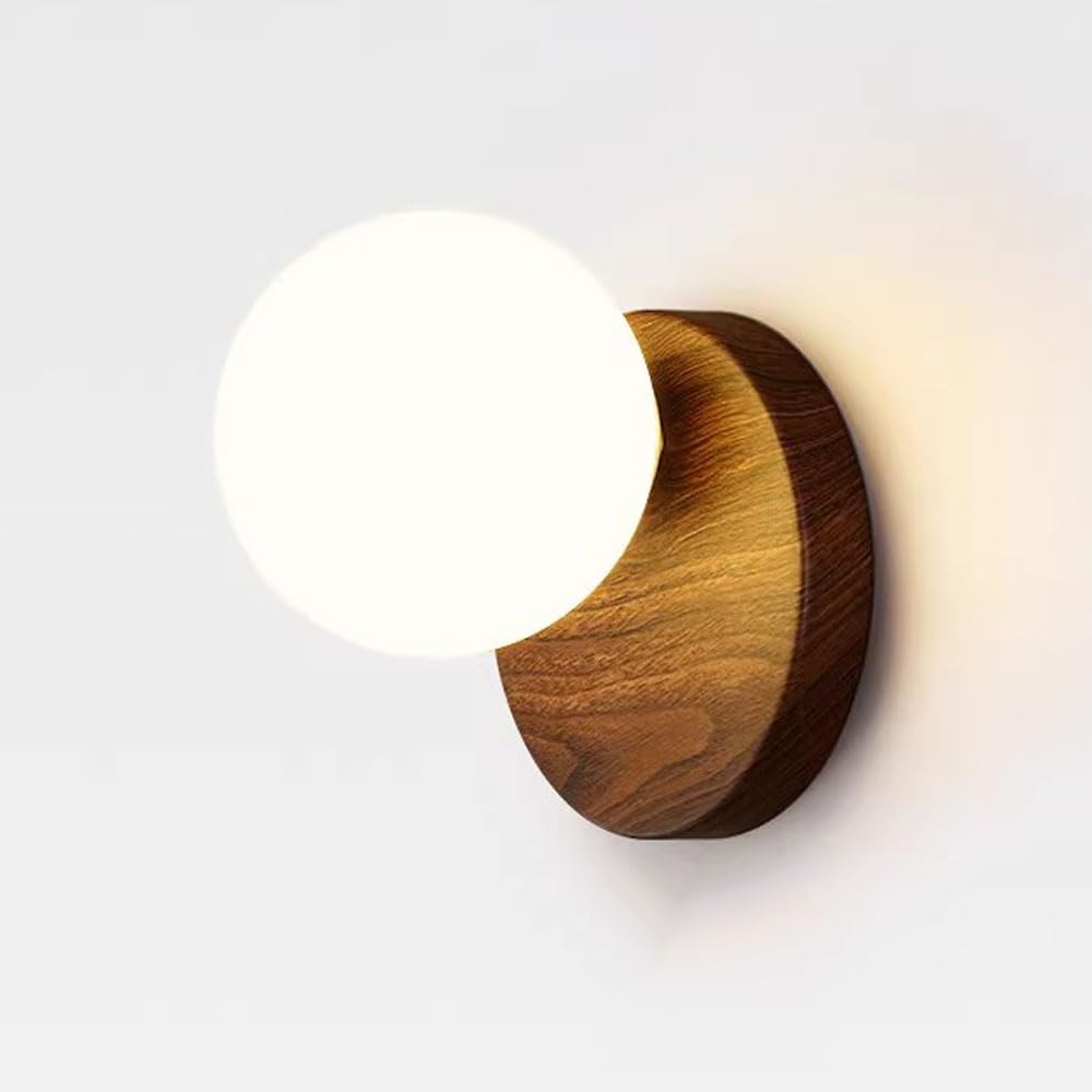 SSBHDM Spherical Acrylic Lampshade Wall Sconce, Industrial Style Iron Wall Light, Hardwired Indoor Wall Lamp, Restaurant Bedroom Corridor Living Room Decoration Lighting Fixtures