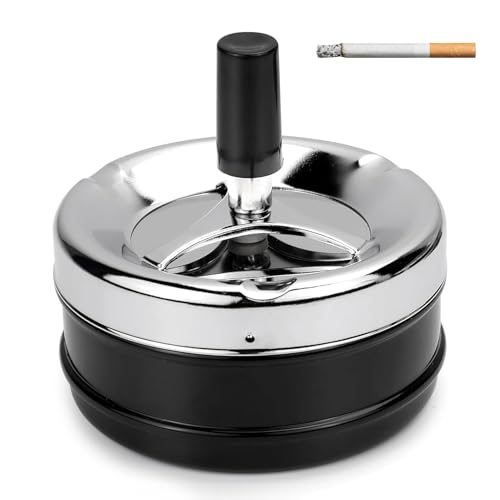 Aschenbecher Moderne Draussen-Aschenbecher mit Drehdeckel und Windasche für Home Office und Balkon