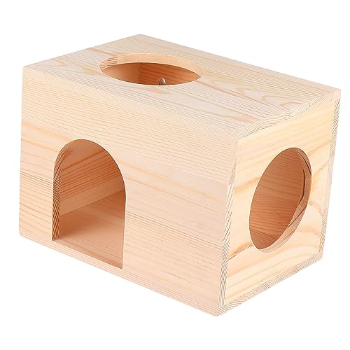 ibasenice Mangeoire Bois pour Écureuils Et Cochons Maisonnette De Nourriture Cachette pour Petits Animaux De Compagnie