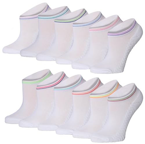 Tipi Toe Women's 12-Pairs Low Cut Athletic Sport Peformance Socks, Classic Solid Plain White Color, SP38-T1