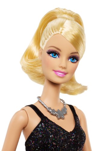 Muñeca Barbie Fashionista Party Glam con vestido rosa y negro miniatura 2
