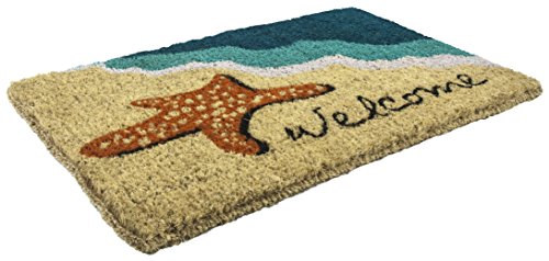 Entryways Starfish Welcome Hand Made Coir Doormat 18" X 30" #TOP2