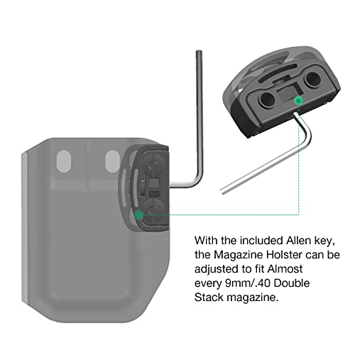 Universal 9Mm/.40 Double Stack Magazine Holster Iwb/Owb Mag Carrier Compatible With Most Of 9Mm Double Stack Mag, Including: Glock 17/19/22/23/26 - Sig P320/P365 - Springfield Hellcat - Taurus G2C/G3C #TOP2