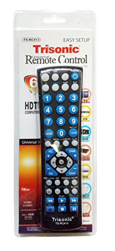 Trisonic 6 Way All In One Universal Remote Control, Programmable Remote, Compatible With Tv, Aux,Cable Coverter Box, Cd,Dvd, Cable, Satellite And More #TOP1