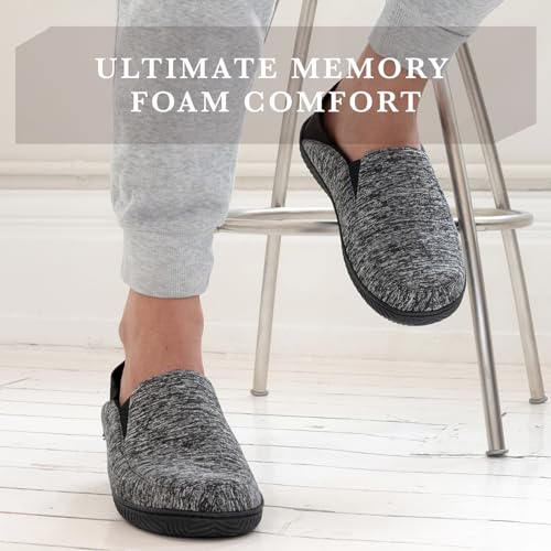 isotoner Men's Sport Knit Closed Back Slipper: Indoor/Outdoor Sole, Memory Foam, Machine Washable3