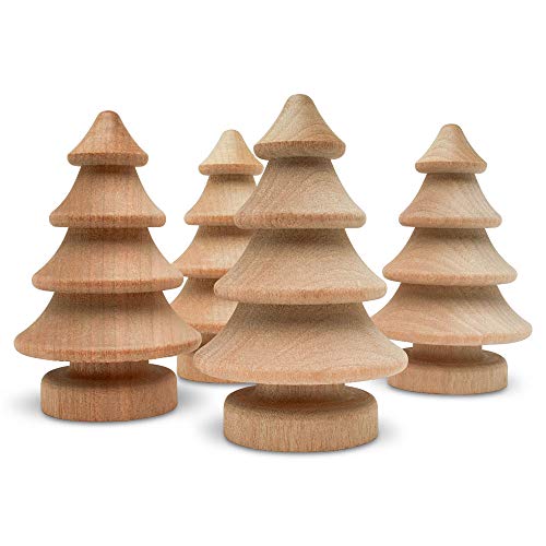 Mini Wooden Christmas Tree 2-3/4 inch, Pack of 10 Unfinished Wood Miniature Trees for Christmas Crafts, Peg People, Nature Table, and Small World Play, by Woodpeckers Mini Wooden Christmas Tree 2-3/4 inch, Pack of 10 Unfinished Wood Miniature Trees for Christmas Crafts, Peg People, Nature Table, and Small World Play, by Woodpeckers