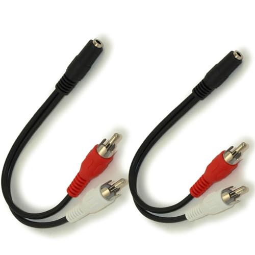 Comforty 2 St&uuml;cke Cinch Klinke Adapter, Klinke Buchse auf Zwei Cinch Stecker Chinch Adapter f&uuml;r TV, Smartphone, MP3, Tablet, Lautsprecher, Heimgebrauch
