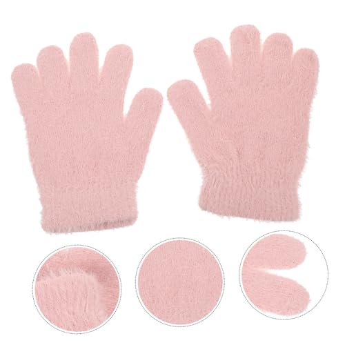 Kids Winter Plush Gloves Warm Wool Mittens for Boys and Girls Soft Knitted Thermal Handwear for Cold Weather4