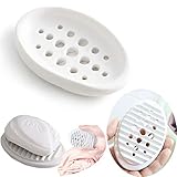 ღ Paket enthalten 2 seifenhalter aus weiß.