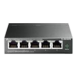 TP-Link 5-Port Gigabit Managed PoE Network Switch, 4x PoE+ Ports (30W each, 65W total), Supports Network Monitoring & Traffic Prioritization, VLAN (TL-SG105PE) (Renewed)