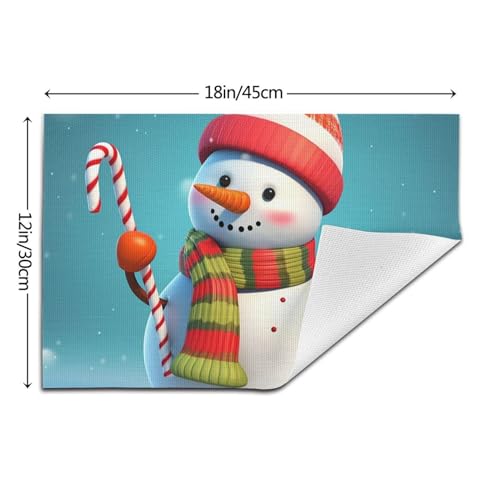 Set de table bonhomme de neige en PVC lavable résistant x4 pour repas de Noël