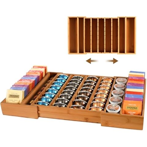 Ouvibor Extra Large Bamboo Coffee Pod Holder Cover