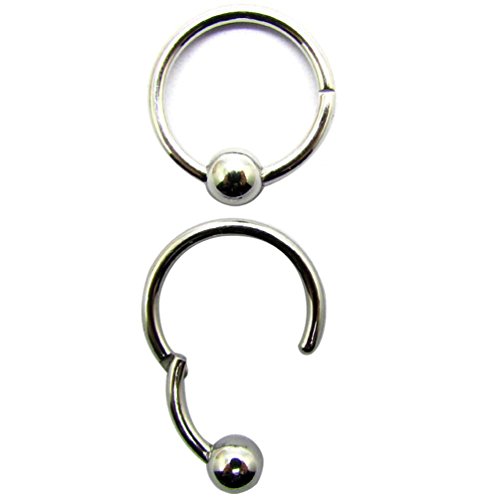 NewkeepsR 16G 5/16''(8mm) 316L Bisagra de Acero con bisagra Cierre de Bola Anillos de Cuentas cautivos Perforación de Septith Daith