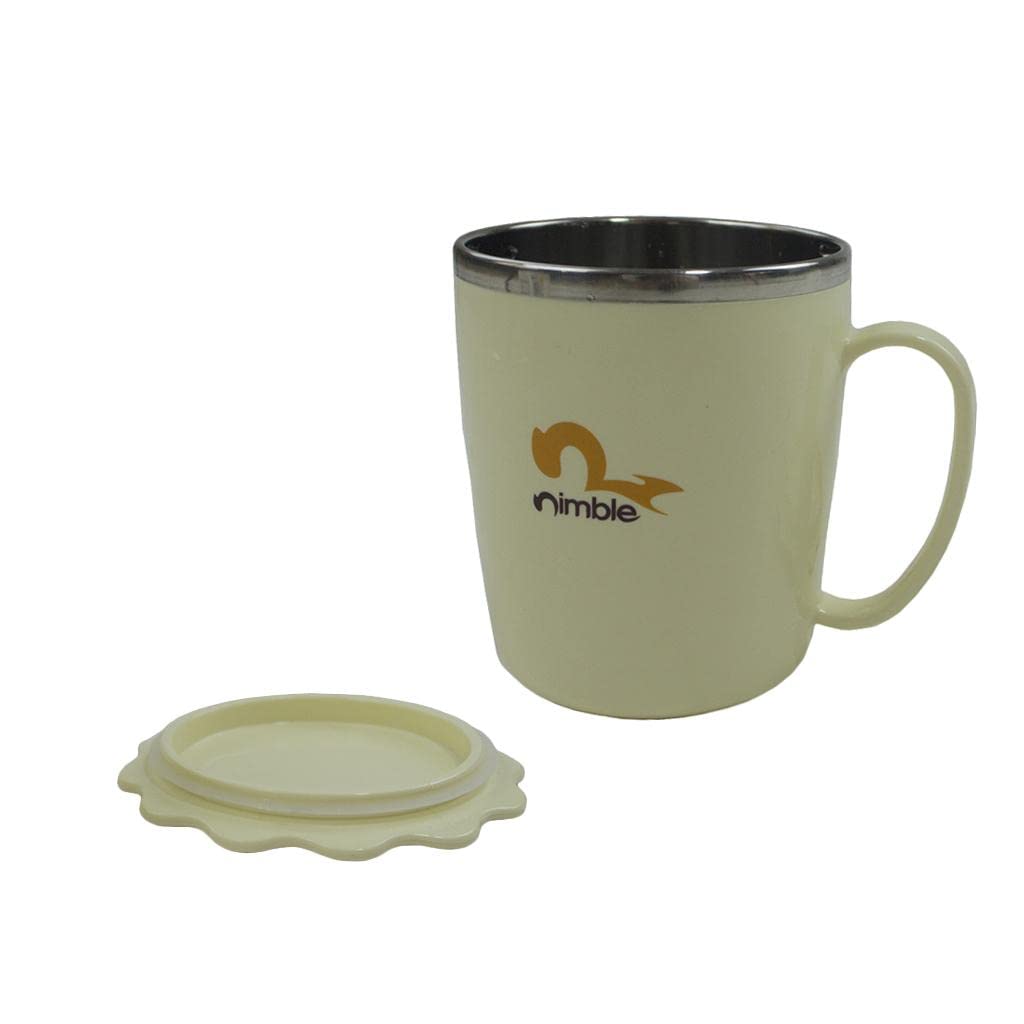 Vasos de silicona de acero inoxidable de 350 ml, color verde, fáciles de sostener para personas mayores con artritis, tapa de boquilla giratoria, para personas con incontinencia, 350 ml,