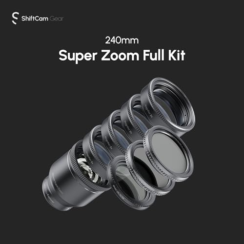 Image of ShiftCam LensUltra 240mm Super Zoom Telephoto Full Kit for iPhone & Android - 240mm Tele Lens + 4 Macro Converters + 3 Filters - Complete Long-Reach + Close-Up System for Distance & Detail Photography