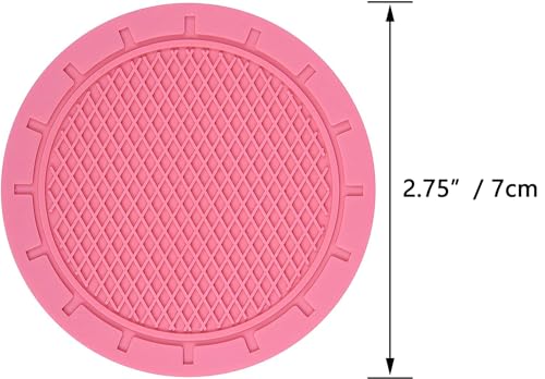 Portavasos universal para auto 4 unidades en PVC rosa miniatura 6