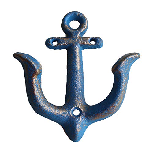 Vintage Anchor Cast Iron Hooks, Wall Mounted Towel Hanger with Screws and Anchors