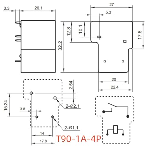 Relé 4 pines ZD4115-S-A DC12V 30A de automoción para control eléctrico seguro 2