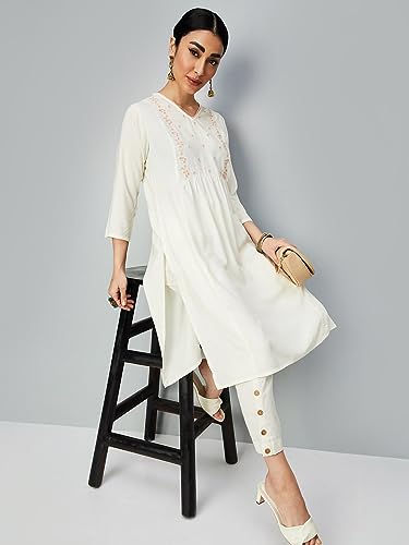 Image of Max Women's Rayon Regular Fit Casual Kurta