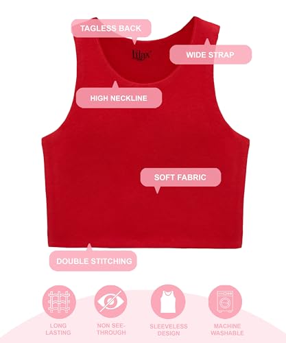 Image of Lilax Girls' Double Lined Sleeveless Basic Crop Tank Top