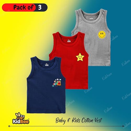 Image of Kidbee Cotton Vests for Boys & Girls (Set of 3)