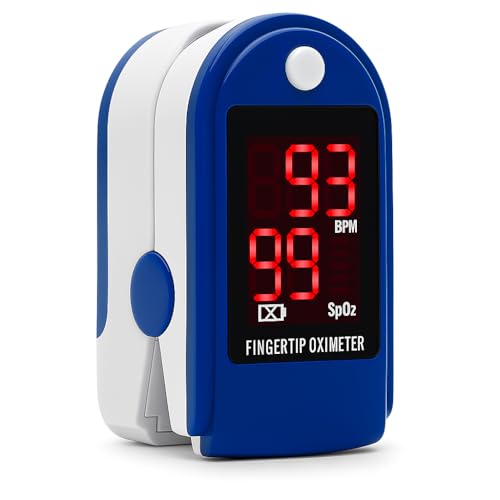 Oxímetro Digital de Dedo – Medidor de Saturação de Oxigênio (SpO2) e Batimentos Cardíacos – Tela LED, Portátil e Fácil de Usar – Ideal para Casa, Academia e Viagens
