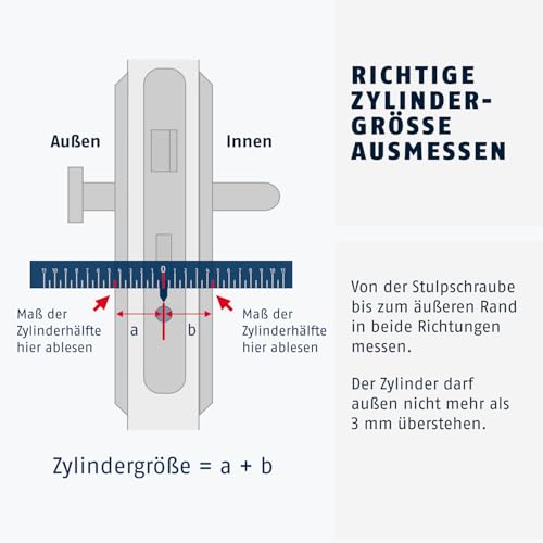 ABUS Profil-Zylinder C73N 30/35 SB - Türschloss mit Not- und Gefahrenfunktion - für Haustüren und Wohnungstüren - inklusive 5 Schlüssel