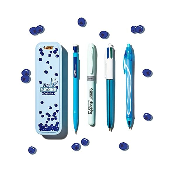 BIC Summer Pink Box: Boli de Gel de Punta Media, Portaminas, 4.Colores + Tipp-Ex Cinta Correctora de Bolígrafos, Óptimo… - Imagen 6