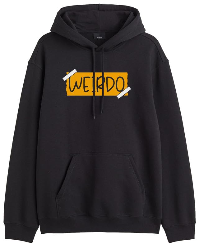 THE DUFFERS Hoodies for Men Weirdo Winter Branded Cotton Hooded Sweatshirt offers donot miss
