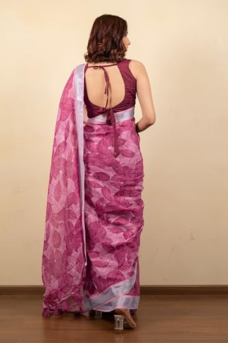 Image of MIRCHI FASHION Saree for Woman Cotton Blend Printed | Traditional Ethnic Sari for Ceremonial Use and Farewell with Blouse Piece