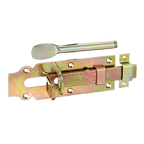 Alberts 117184 Stalltür-Schlossriegel | gerade, mit flachem Griff und befestigter Schlaufe | galvanisch verzinkt, dickschichtpassiviert | Platte 160 x 56 mm