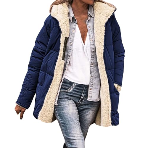 Generisch Sudadera sin mangas para mujer, elegante, para invierno, azul oscuro, M