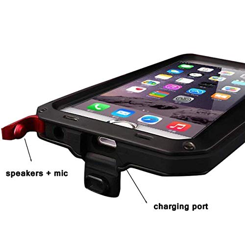 Iphone 6/6S Case,Marrkey Aluminum Metal Case - Water Resistant Shockproof Heavy Duty Tempered Glass Screen Protector Dual Layer Protective Case For Apple Iphone 6 6S-Black #TOP4