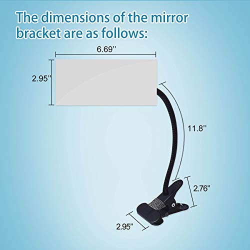 Clip On Security Mirror, Convex Cubicle Mirror for Personal Safety and Security Desk Computer Rear View Monitors or Anywhere (6.69\" x 2.95\", Rectangle)