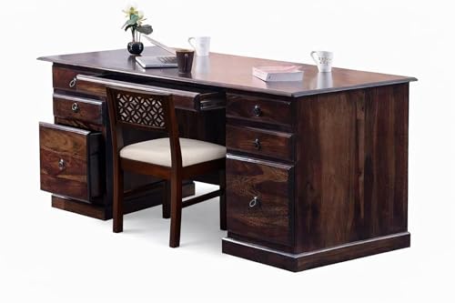 Image of Wooden Study Table with Chair for Students Study Desk Table Office Table for Work from Home Writing Office Desk Computer Desk (13)