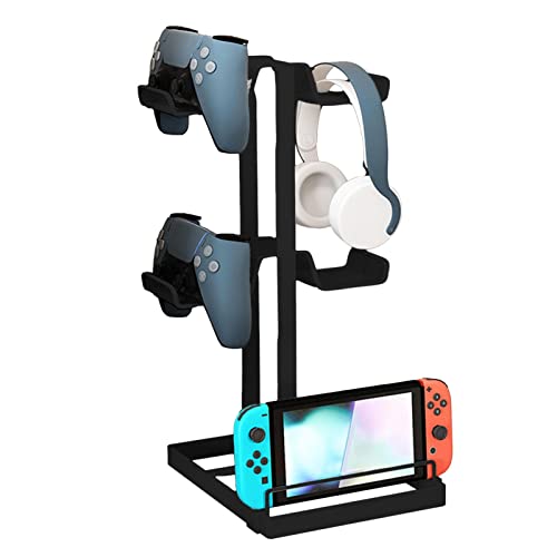 Suporte de controlador de jogo,Suporte para fone de ouvido de 2 camadas - Acessórios de jogos de met