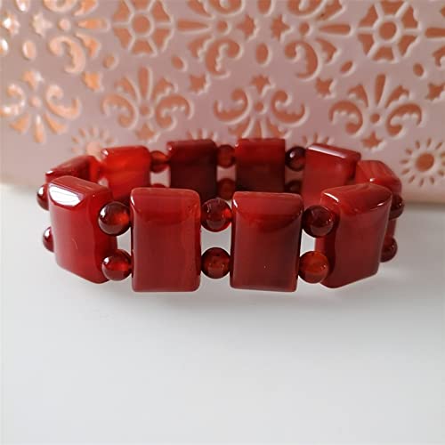 Bracelet perles bouddha en agate rouge naturel et jade pour homme et femme