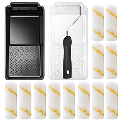 Mister Rui Paint Roller Kit, Small Paint Rollers with Tray, for Painting Walls, Cabinets