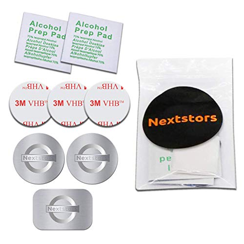 Universal Replacement Mobile Phone Kit for Magnetic Car Mount Magnetic Cradle GPS Holder Tablet Holder Air Vent Car Bracket Holder Extended Accessories Pack 1 Rectangular 2 Round Metal Plate Discs