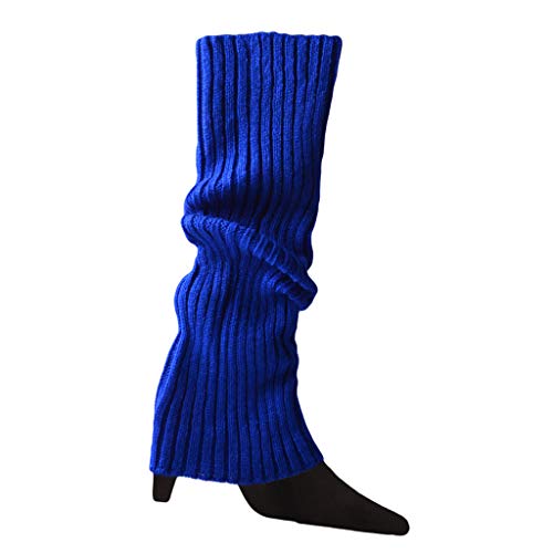 Image of Women 80s Fluorescent Colored Knit Leg Warmers Ribbed Footless Socks Stockings Halloween Dance Party Accessories