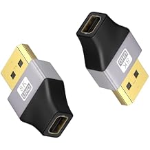 Duttek 8K DisplayPort to Mini DisplayPort Adapter, Displayport Male to Mini Displayport Female Adapter, Display Port 1.4 Adapter 8K@60Hz UHD Video for Laptop, PC, Monitor, TV 2Pack