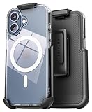 Encased Compatible with iPhone 17 Belt Case with Phone Holster Clip, Compatible with MagSafe (Crystal Clear)