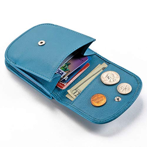 Taxi Wallet® TW03-BLU MOON - Soft Leather - Compact, Front Pocket Folding Wallet - For Cards, Coins, Bills, ID (Men & Women) - Image 4